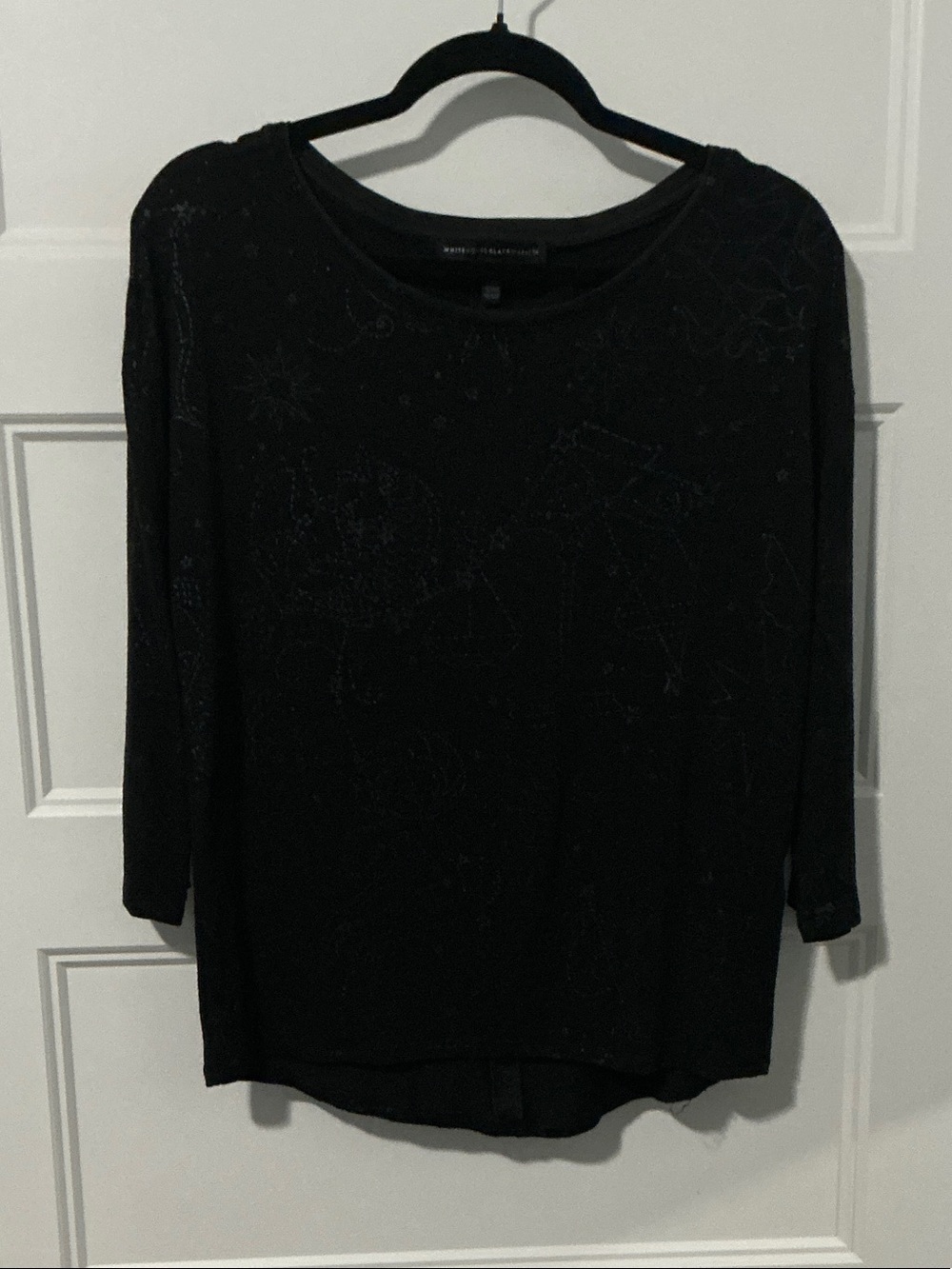Black Women's Long Sleeve Crewneck Top